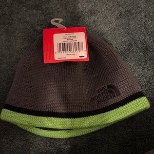 The North Face Kids' Charcoal and Lime Hat
